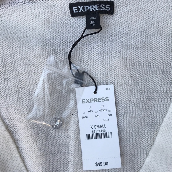 NWT Express size XS cream button down sweater - Picture 6 of 6